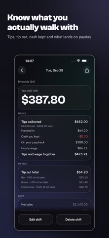 Cashout: Server Tip Tracker Screenshot 1 of 7