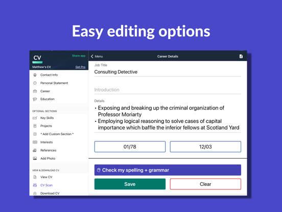 Resume Builder - CV Engineer iPad screenshot 5 - Business app