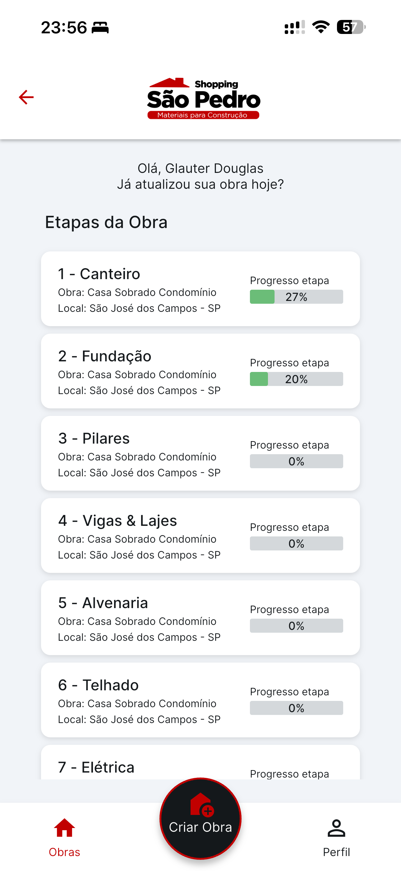 Checklist de Obras - São Pedro