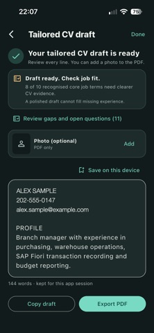 optinCV: CV-to-Job Match screenshot 8