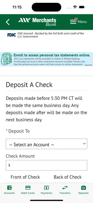 Merchants Bank N.A. Mobile screenshot 4