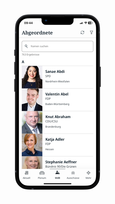 Deutscher Bundestag Screenshot