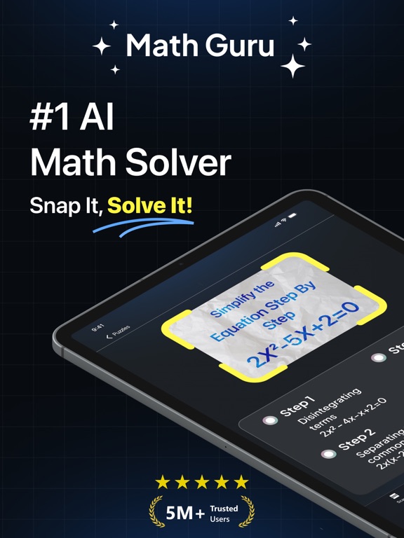 AI Photo Math Solver: MathGuru iPad screenshot 1 - Education app