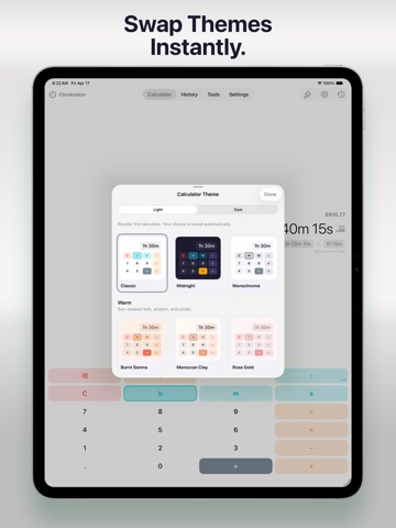 Clockulator - Time Calculator iPad screenshot