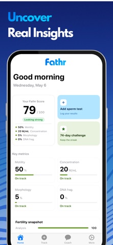 Mens Fertility Tracker - Fathr screenshot