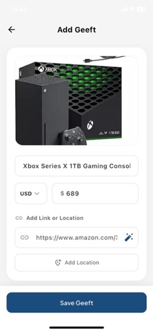 GeeftMe screenshot