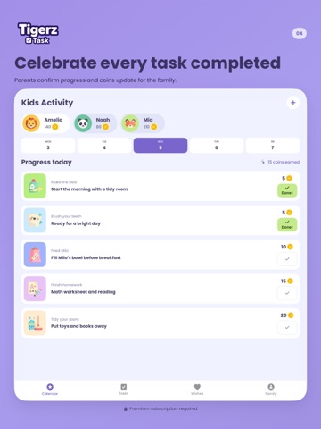 Tigerz Task: Family Planner iPad screenshot
