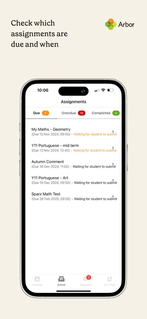 Arbor Student App iPhone screenshot 3