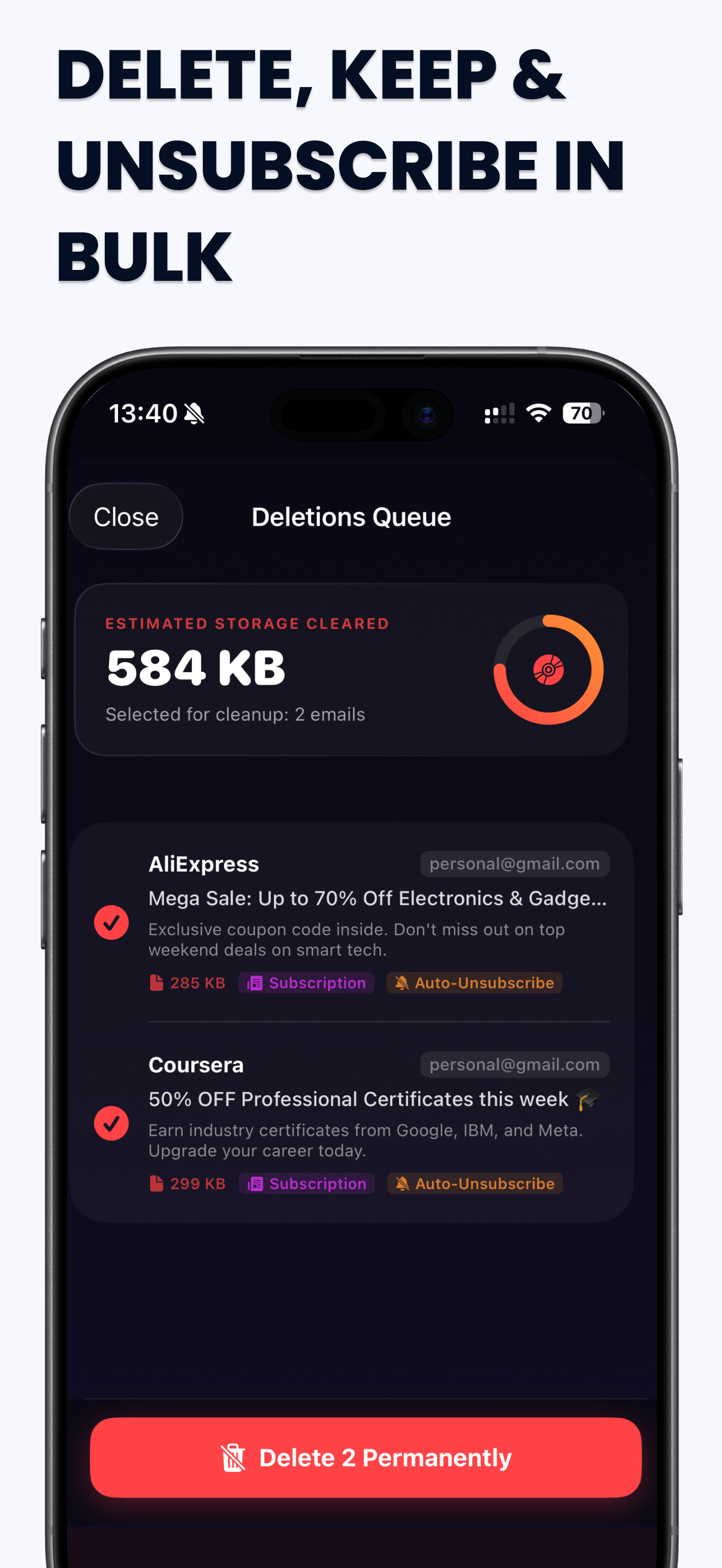 Email Cleaner - Swipe Wipe screenshot 3