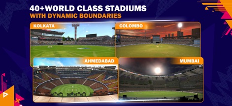 Real Cricket™ Swipe - Explore over 40 world-class stadiums with dynamic boundaries, from the vibrant Kolkata arena to the scenic Colombo ground.