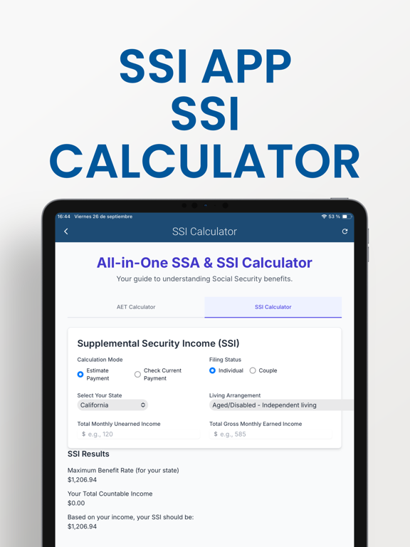 SSI Benefits 2026 iPad screenshot