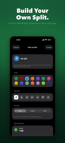 RunSplit: Interval Coach iPhone screenshot