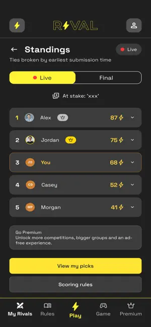 Rival - App screenshot 2