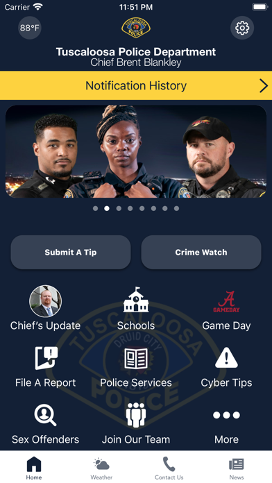 Tuscaloosa Police Department Screenshot