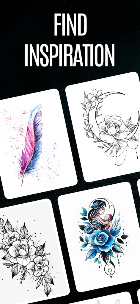 Tattoo AI Design Generator－Ink - Explore a vast gallery of pre-designed tattoo sketches, offering endless inspiration from diverse styles and artistic motifs.