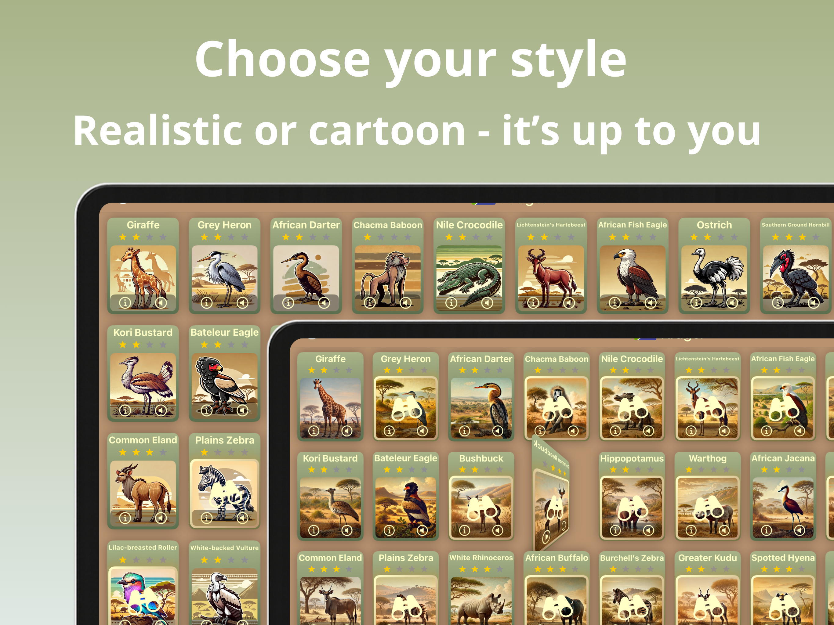 Safari Animal Bingo Game