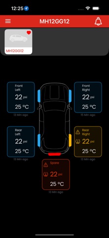 CitroenTPMS iPhone screenshot