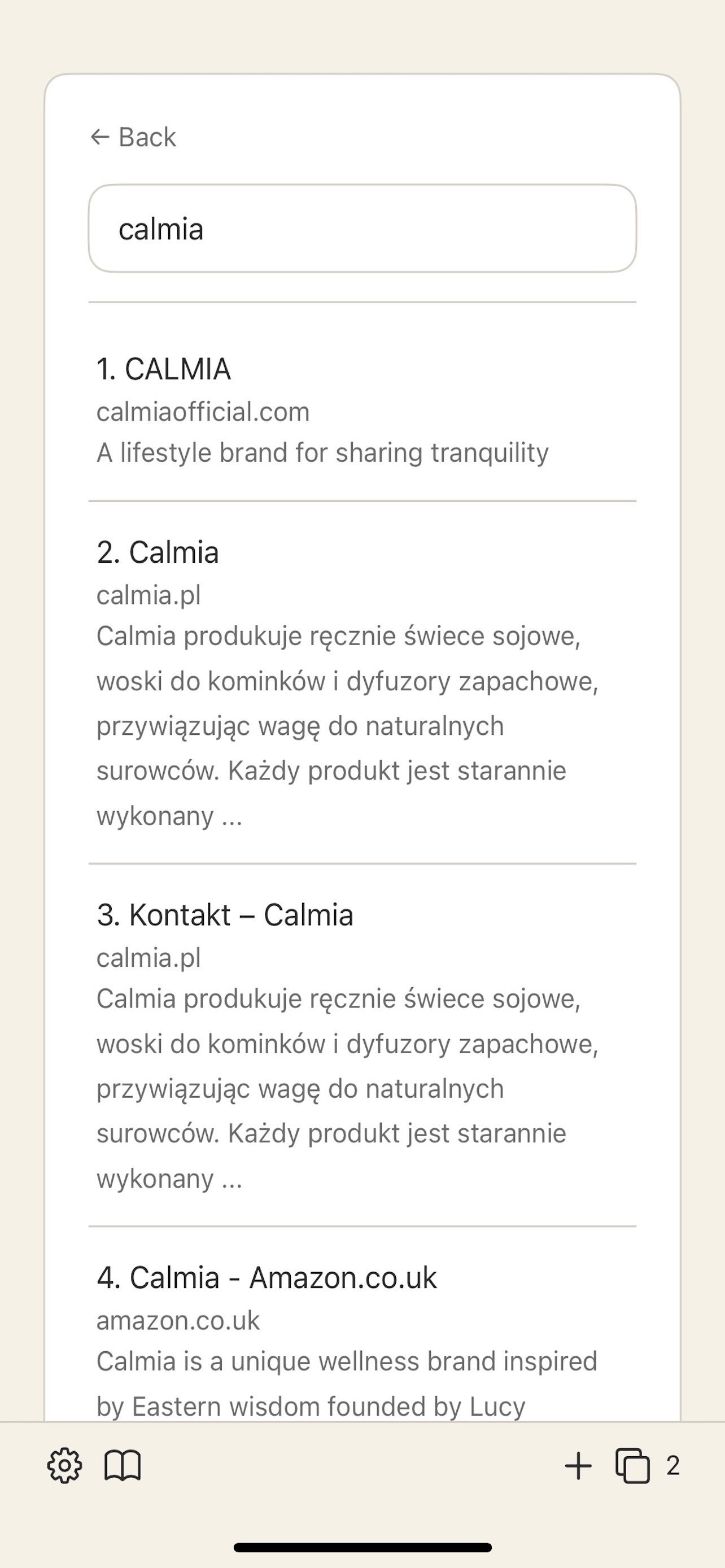 Screenshot 2 of Search by CALMIA