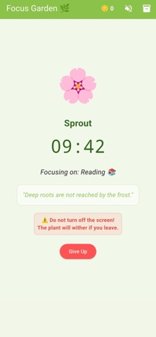 Focus Garden: Time your Growth iPhone screenshot