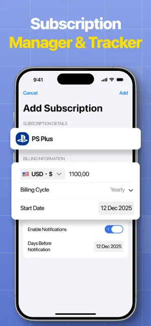 Subscription Manager, Tracker screenshot 1