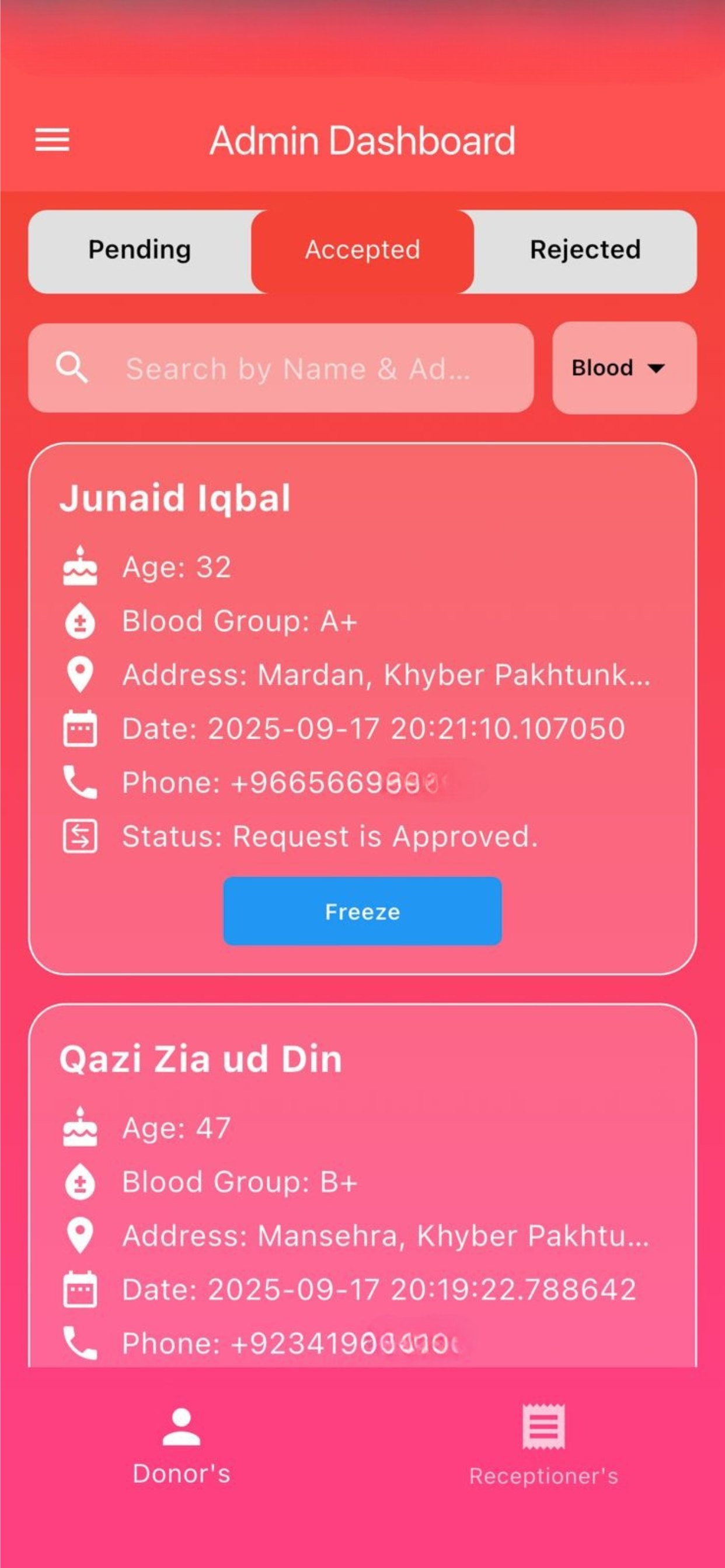Blood Bank OPVG APP
