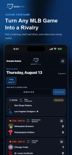 BaseRace: Fantasy Baseball screenshot 1