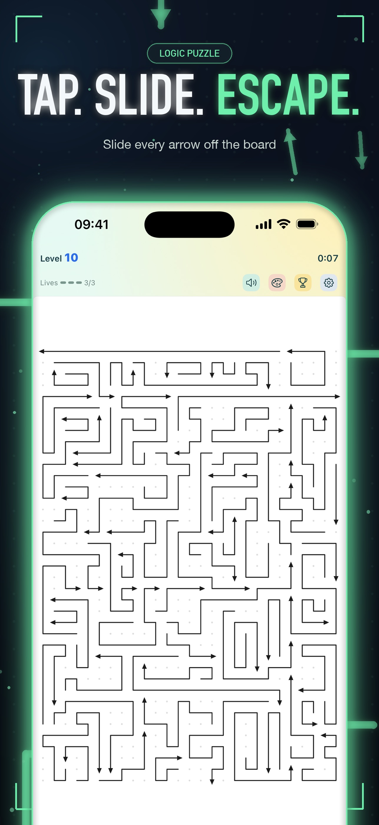 Screenshot 1 of ArroShift: Arrow Puzzle Escape