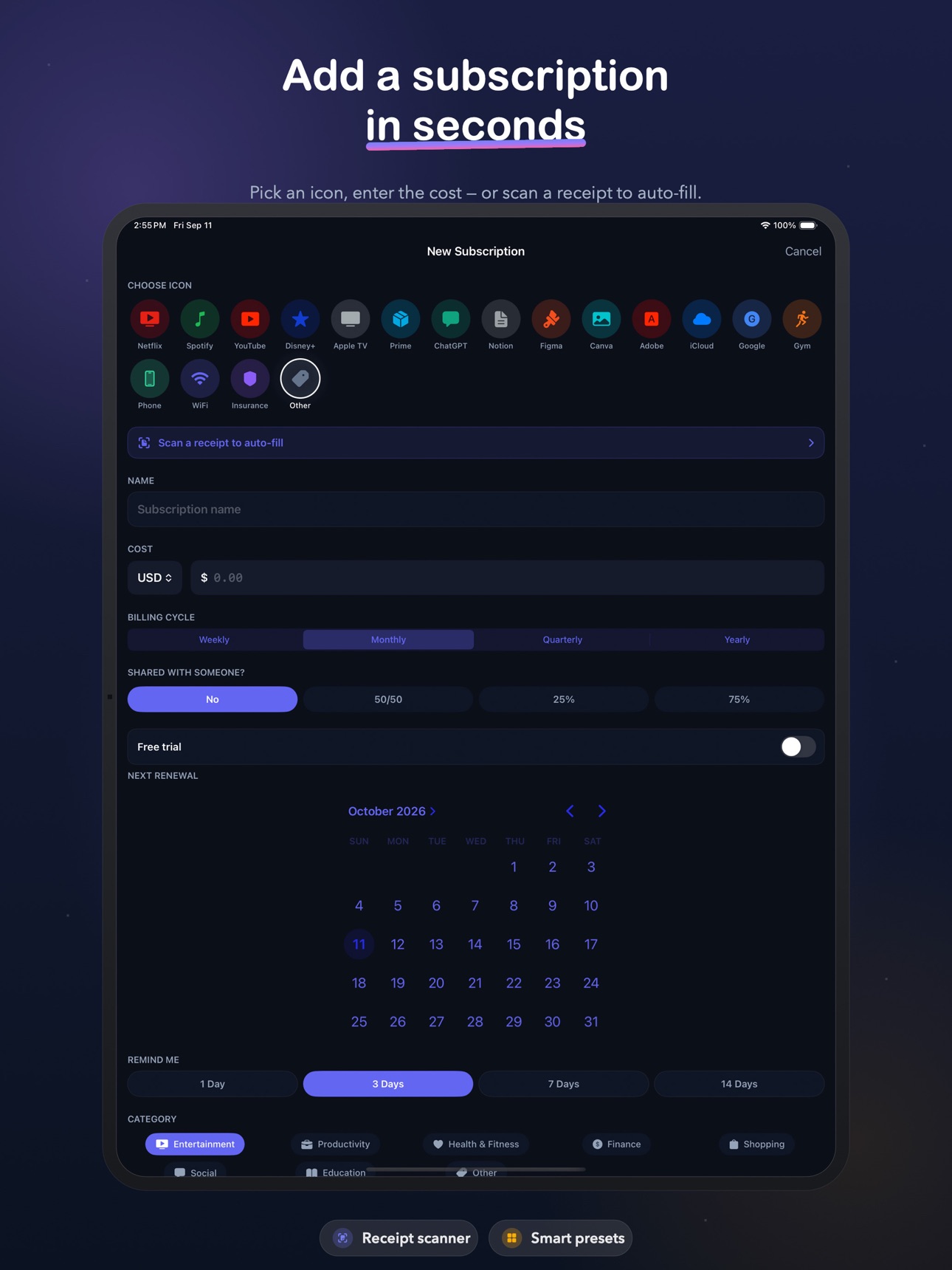 Screenshot 10 of SubTrack: Bills & Budget