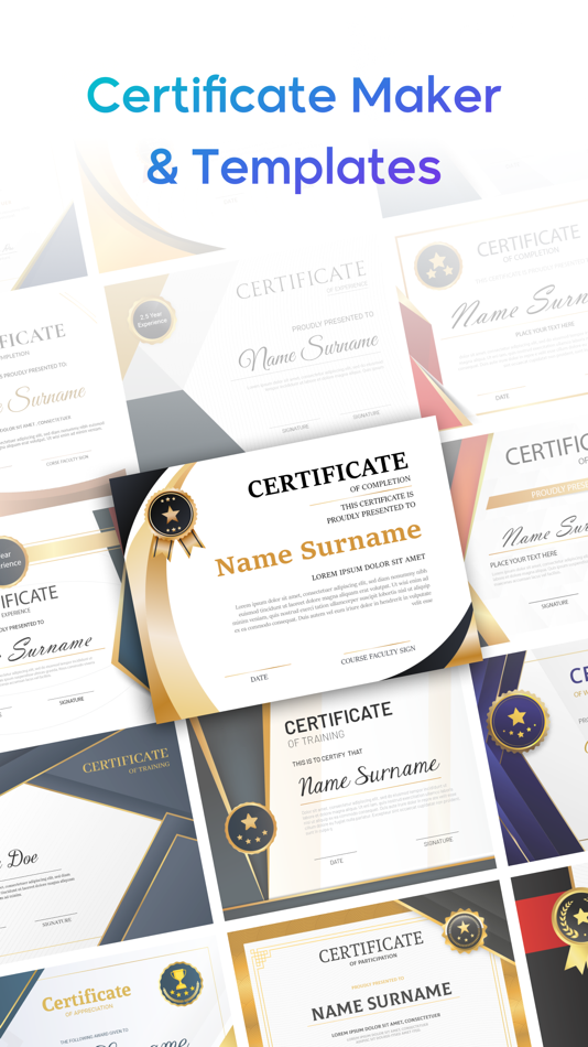 #1. Certificate Maker - eCards (iOS) 由: Growup Infosoft