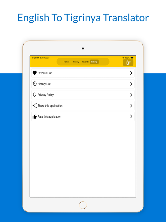 English To Tigrinya Translator iPad screenshot