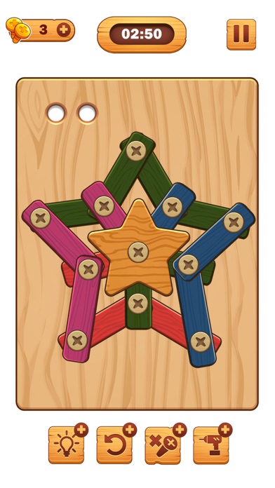 ねじパズル: 木のナットとボルトのおすすめ画像2