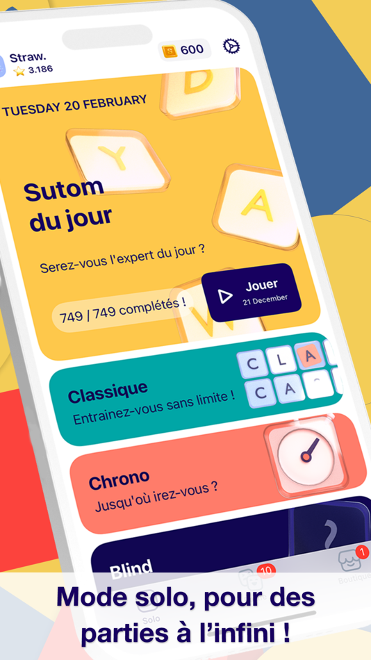 #2. Sutom – Daily Word Game (iOS) By: Straw Technologies