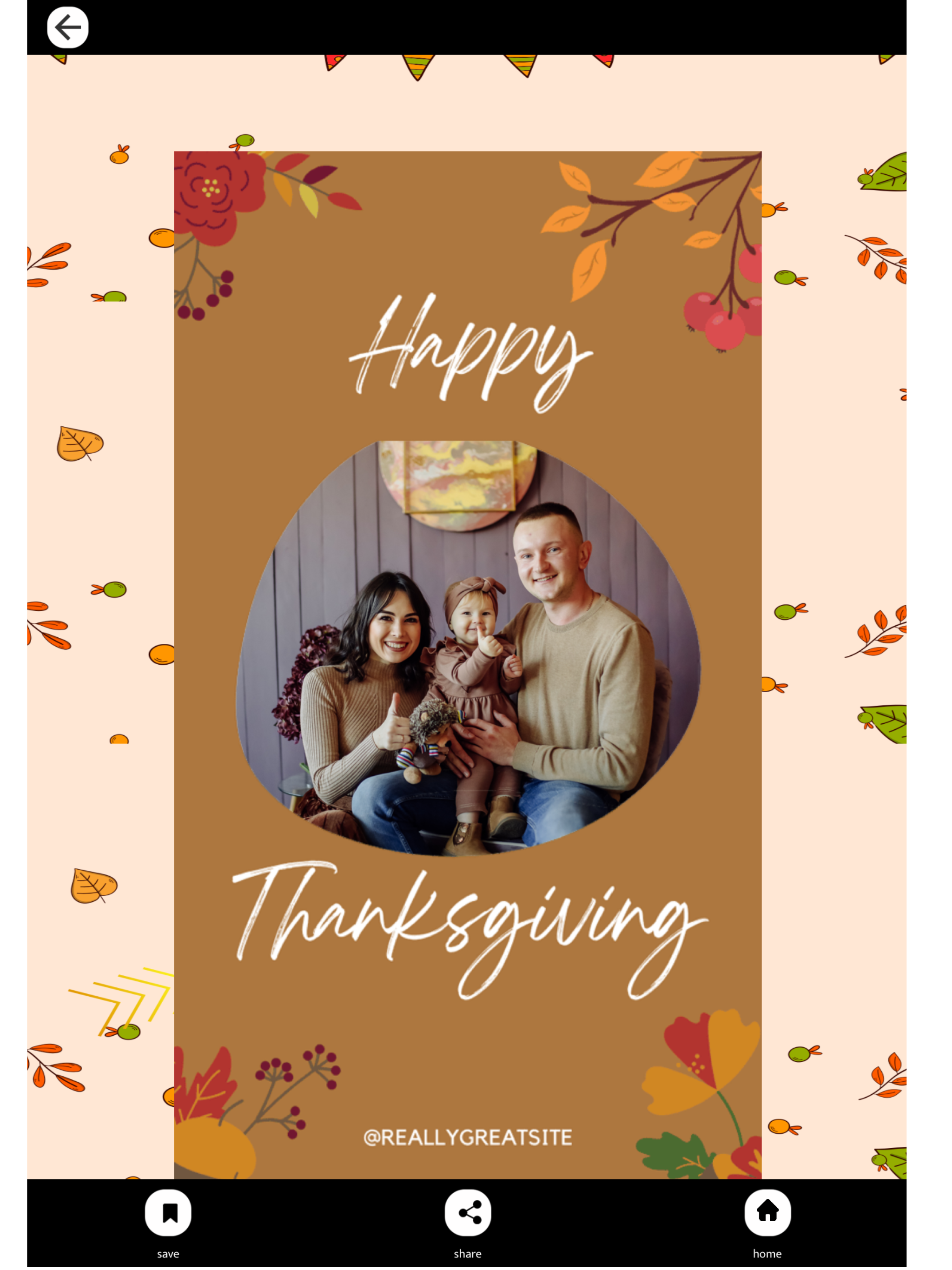 thanksgiving photo frames card