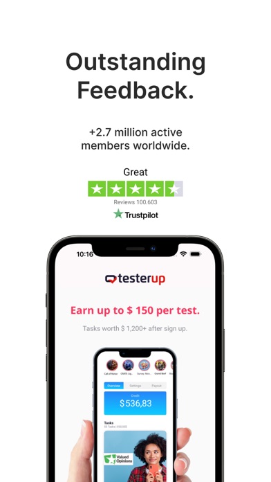 testerup - earn money Screenshot