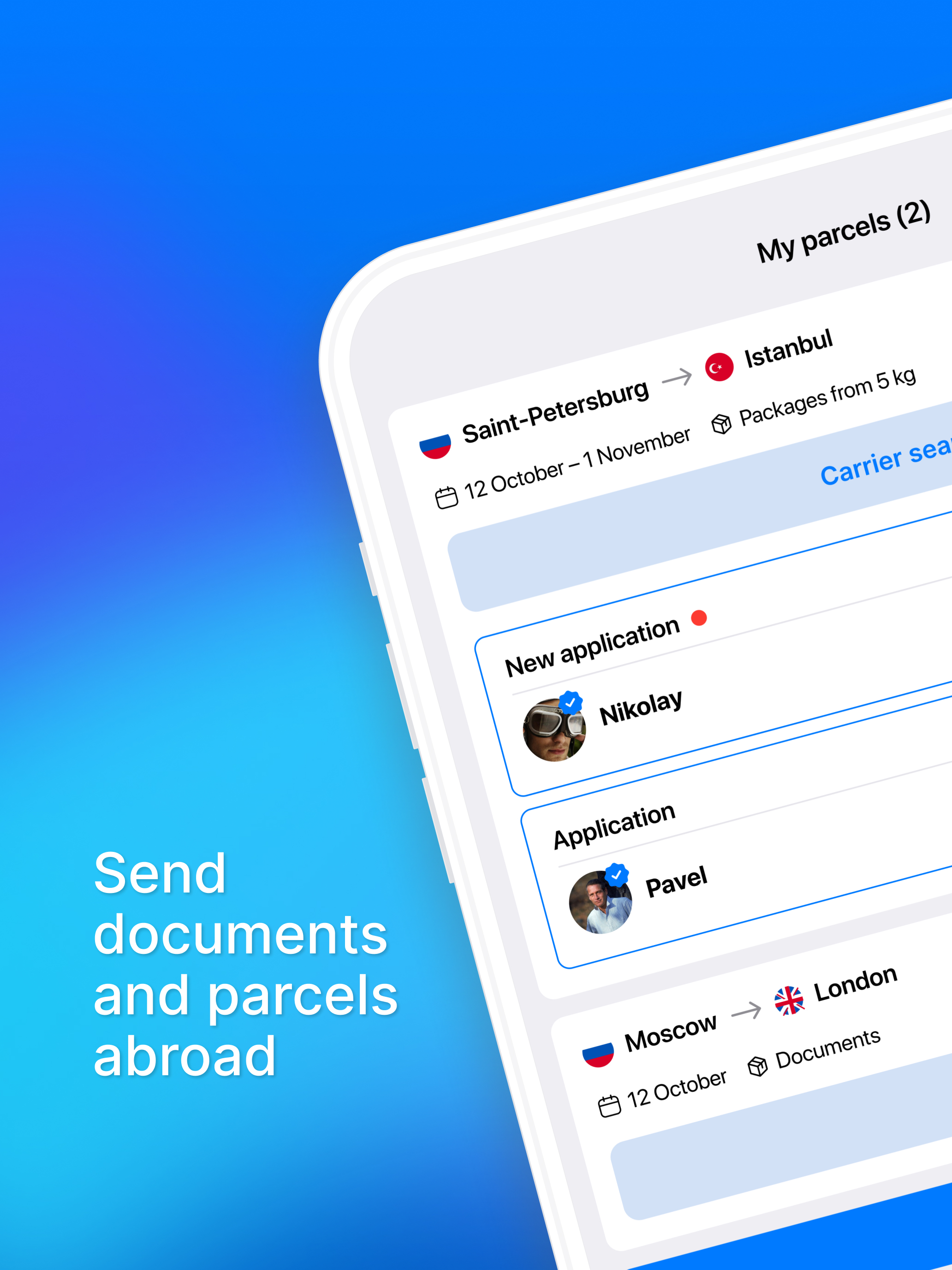 Hand2Go: Send with Travelers