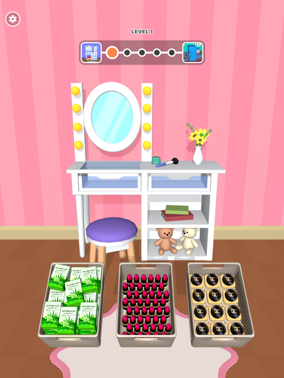 Makeup Organizer 3D iPad screenshot 1 - Games app