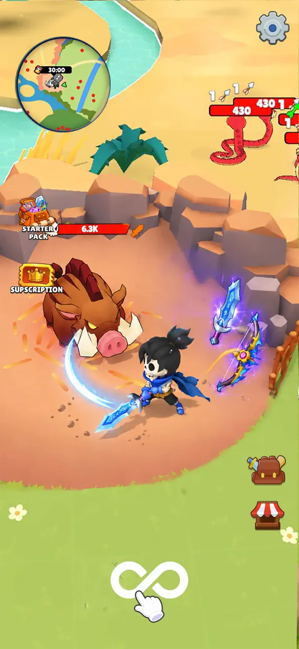 Skull Hero : XP Farm RPG iOS Mod IPA screenshot 1 - iOS game interface