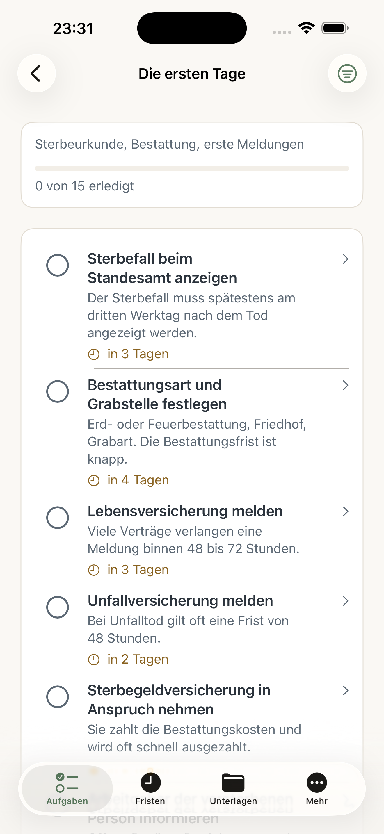 Danach – Trauerfall-Navigator screenshot 6