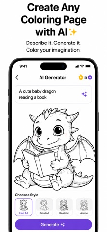 Color Pop: AI Colouring Book iPhone screenshot