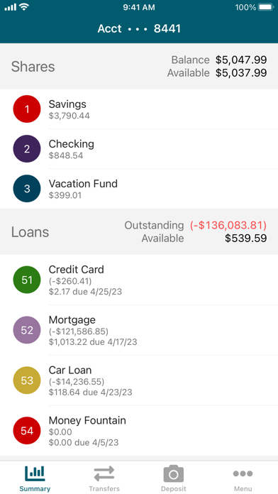 Vocal Credit Union Screenshot