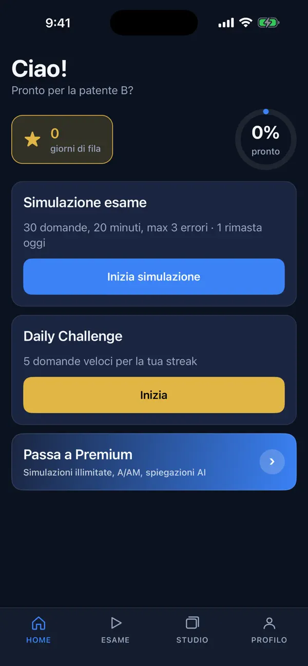 Screenshot #1 pour Quiz Patente B 2026 Esame