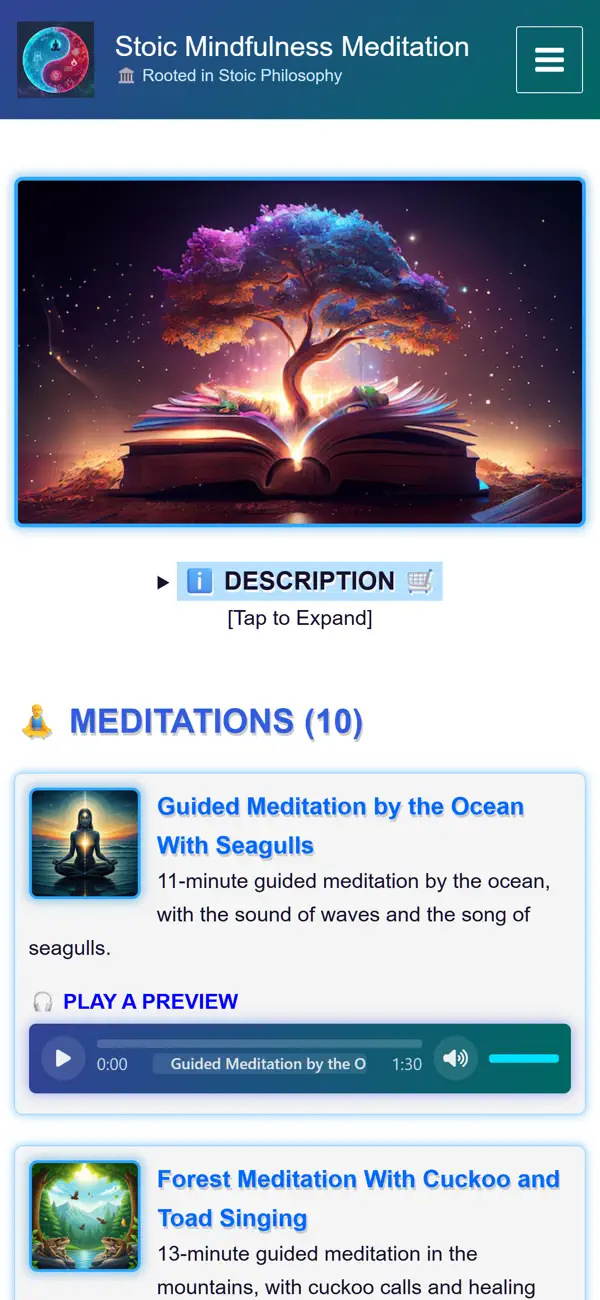 #1. Stoic Mindfulness Meditation (iOS) Podle: Luca Govoni