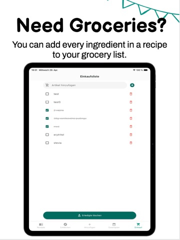 recaipy - store your recipes iPad screenshot