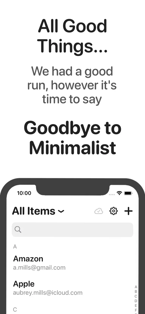 Screenshot #1 pour Minimalist Password Manager