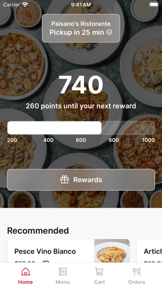 Paisanos Ristorante app screenshot