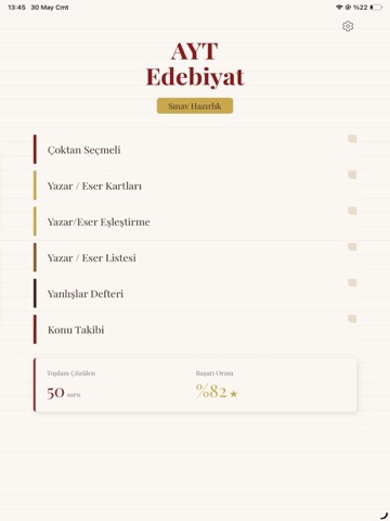 AYT Edebiyat Quiz iPad screenshot