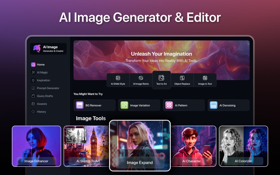 #1. AI Image Generator & Editor (macOS) Ved: Limits Pushers