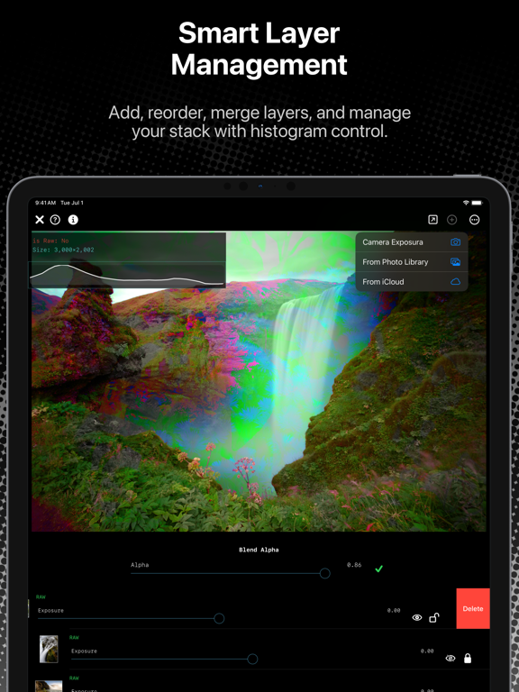 ImageFlux: RAW & MultiExposure iPad screenshot 4 - Photo & Video app