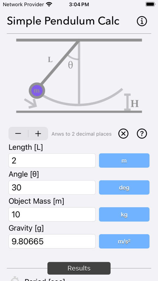 Simple Pendulum Calculator - 1.2 - (iOS)