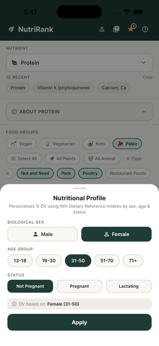 NutriRank: Nutrient Finder Screenshot 6 of 7